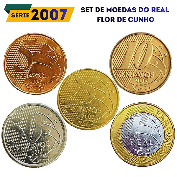 Set de moedas do Real 2007 - Raro - Completo - FC