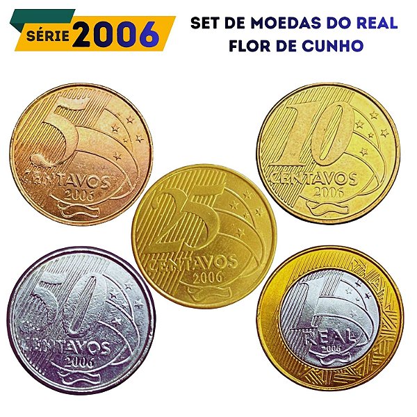 Set de moedas do Real 2006 - Raro - Completo - FC