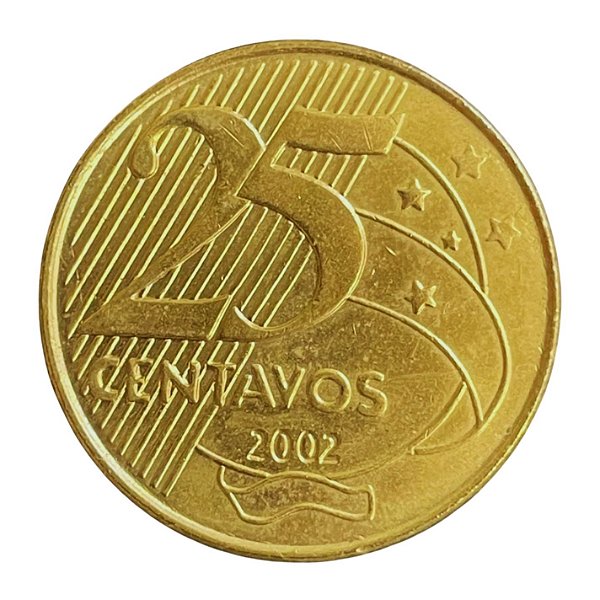 Moeda de 25 Centavos 2002 - RARA - V-522 - FC