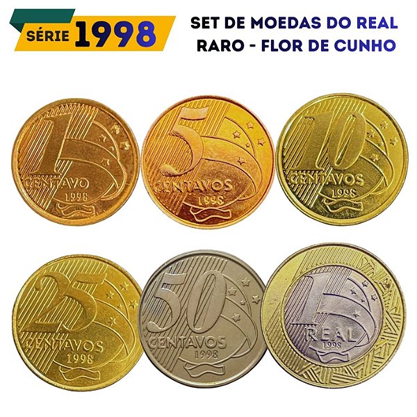Set de moedas do Real 1998 - Rarissimo - Completo - FC