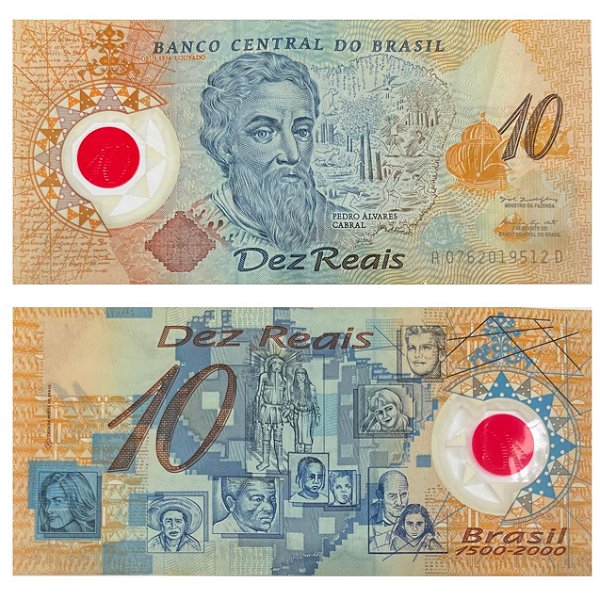 Brasil - Cédula de 10 Reais 2001 - C-332 - Comemorativa / Polímero - Soberba