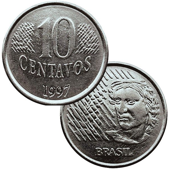 Moeda de 10 Centavos 1997 - V-449 - Circulada - Aço Inoxidavel - 22.0mm - 3.59g