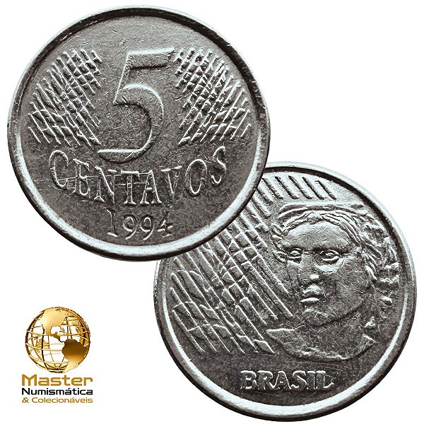 Moeda de 5 Centavos 1994 - V-442 - Circulada - Aço Inoxidavel - 21.0mm - 3.27g