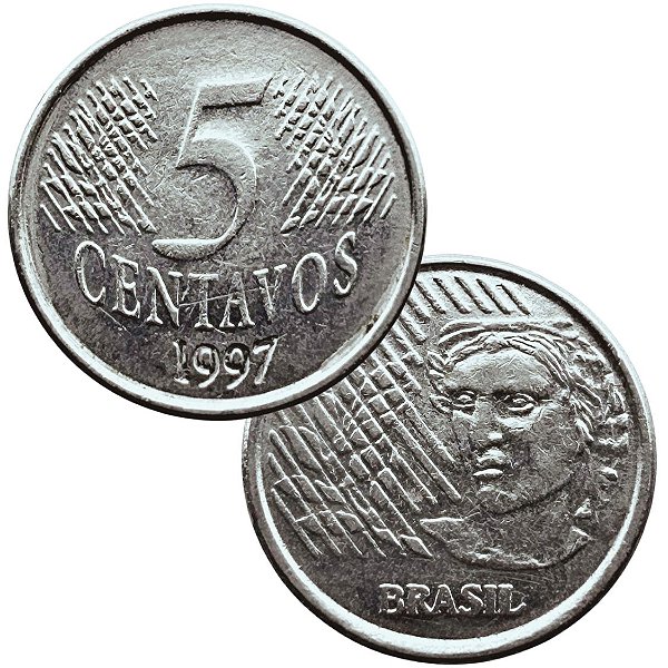Moeda de 5 Centavos 1997 - V-445 - Circulada - Aço Inoxidavel - 21.0mm - 3.27g