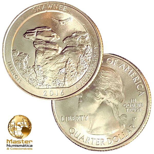 Estados Unidos - Moeda de Quarter Dollars 2016 Shawnee - P - Flor de Cunho