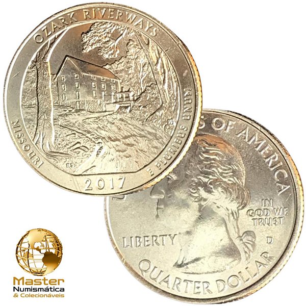 Estados Unidos - Moeda de Quarter Dollars 2017 Ozark - D - Flor de Cunho