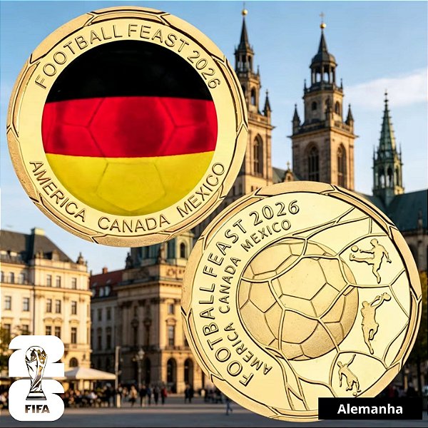 Lançamento - Medalha Colorida Copa do Mundo 2026 - Alemanha - 40.0 mm - FC