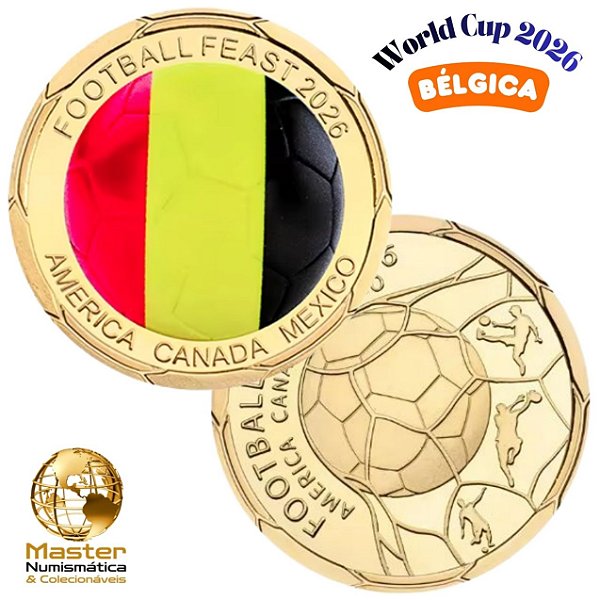 Lançamento - Moeda Colorida Copa do Mundo 2026 - Bélgica - 40.0 mm - FC