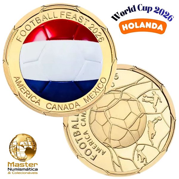 Lançamento - Moeda Colorida Copa do Mundo 2026 - Holanda - 40.0 mm - FC