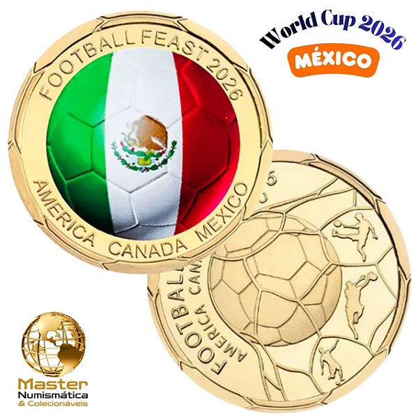 Lançamento - Moeda Colorida Copa do Mundo 2026 - México - 40.0 mm - FC