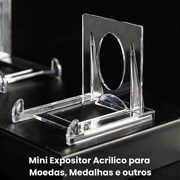 Mini Expositor Acrilico/Suporte ajustável para Slab, Medalhas, Figurinhas, Celular e afins