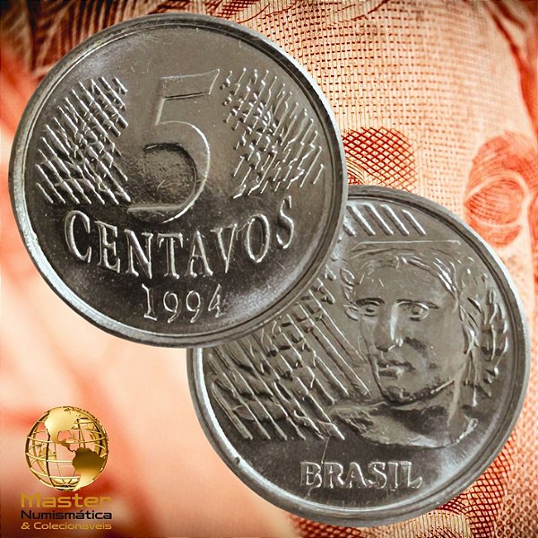 Moeda de 5 Centavos 1994 - V-442 - Flor de Cunho - Aço Inox - 21.0mm - 3.27g