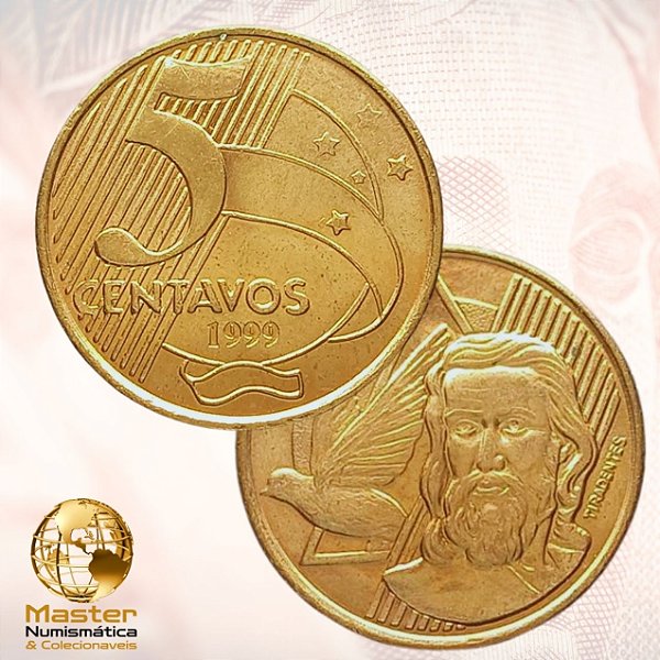 Moeda de 5 Centavos 1999 - Rarissima - V-465 - Flor de Cunho