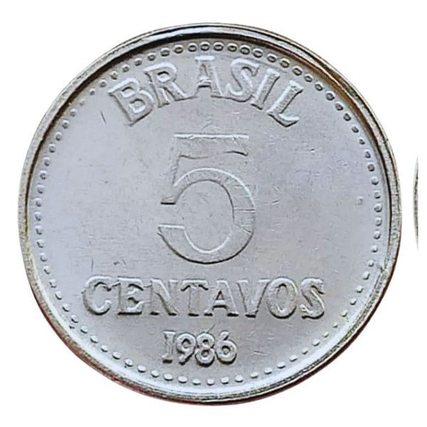 Moeda de 5 Centavos 1986 - V-383 - Flor de Cunho