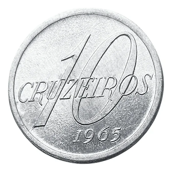 Moeda 10 Cruzeiros 1965 - V-284 - Aluminio - Flor de Cunho