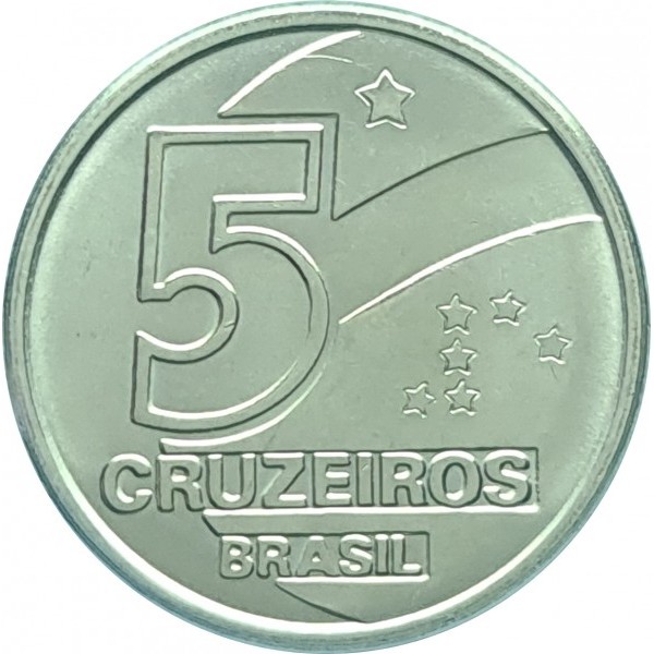 Moeda de 5 Cruzeiros 1990 - V-414 - Aço Inox - Salineiro - Flor de Cunho
