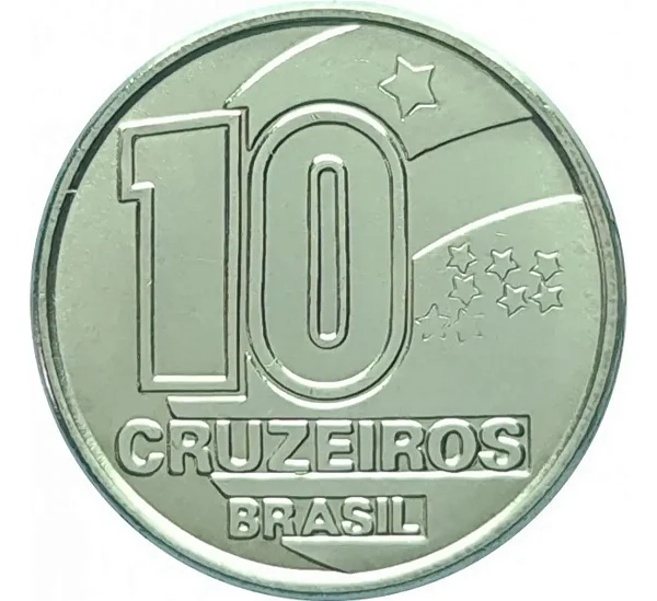 Moeda de 10 Cruzeiros 1990 - V-417 - Aço Inox - Seringueiro - Flor de Cunho