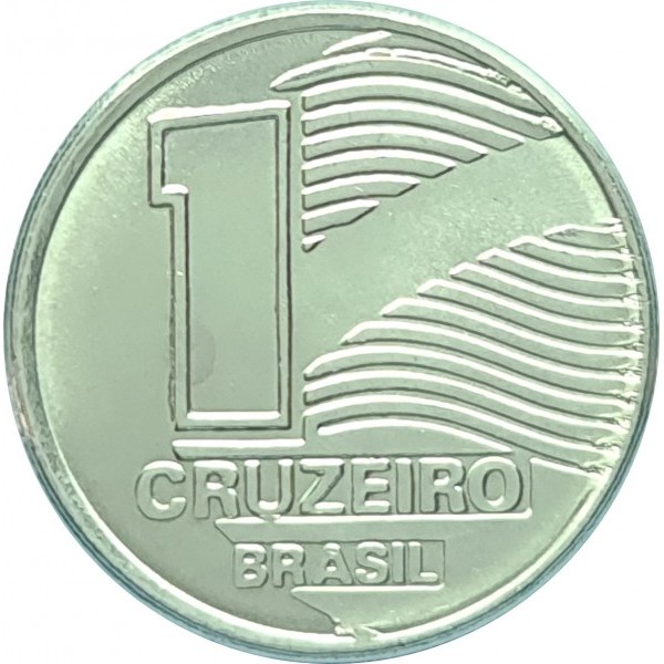 Moeda de 1 Cruzeiro 1990 - V-413 - Aço Inox - Bandeira - Flor de Cunho