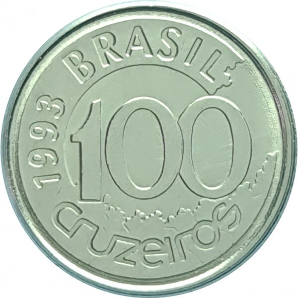 Moeda de 100 Cruzeiros 1993 - V-424 - Peixe Boi - Flor de Cunho
