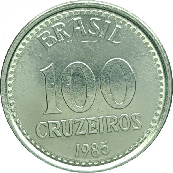 Moeda de 100 Cruzeiros 1985 - V-374 - Aço Inox - Flor de Cunho