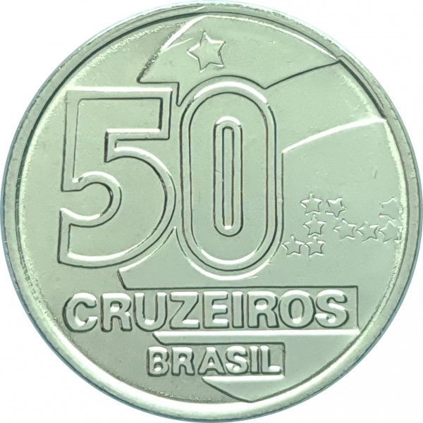 Moeda de 50 Cruzeiros 1992 - V-422 - Aço Inox - Baiana - Flor de Cunho