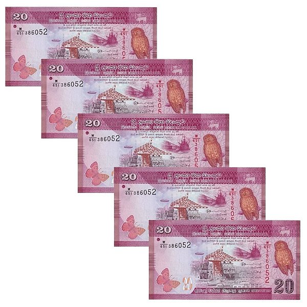 Sri Lanka - 5 Cédulas de 20 Rupees 2021 - P-123h - FE