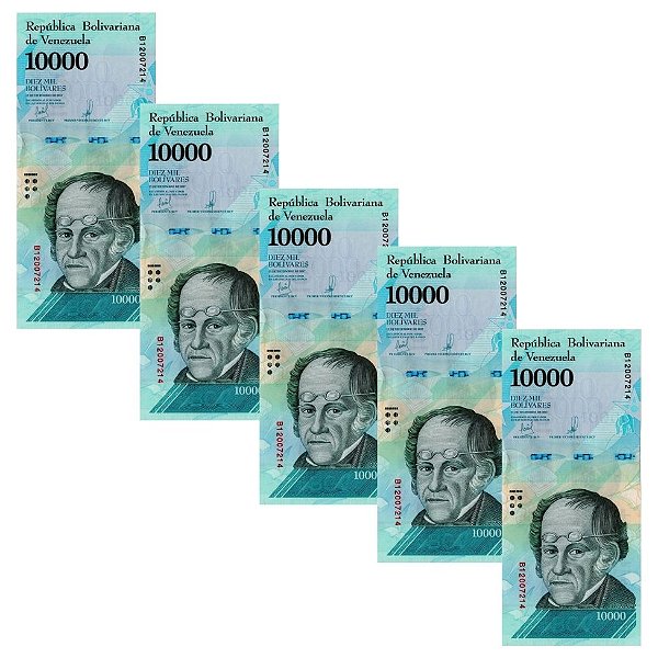Venezuela - 5 Cédulas de 10.000 Bolivares Forte 2017 - P-98b - Simon Rodriguez - FE