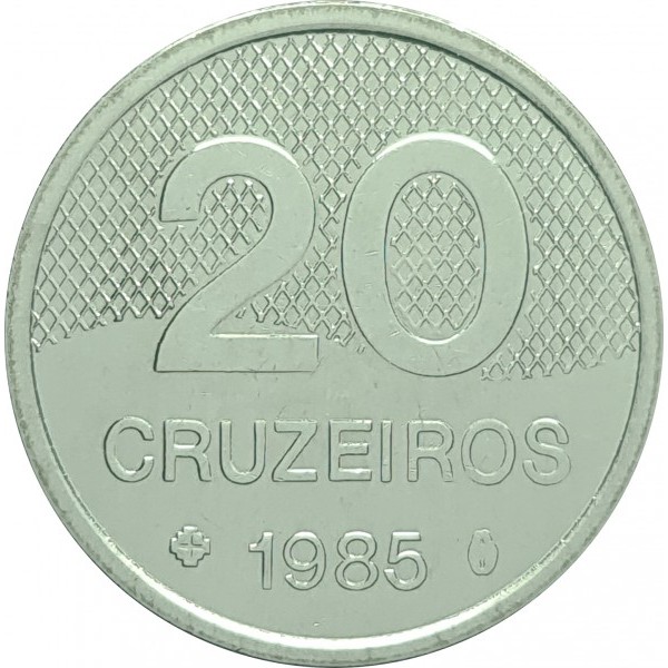 Moeda de 20 Cruzeiros 1985 - V-366 - Escassa - Flor de Cunho