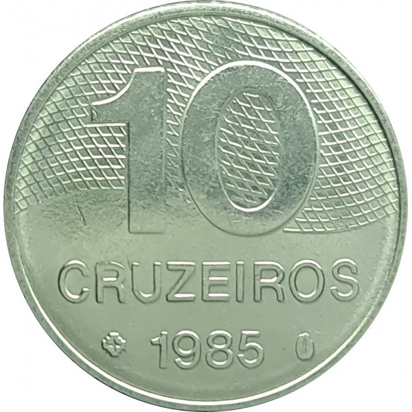 Moeda de 10 Cruzeiros 1985 - V-360 - Escassa - Flor de Cunho