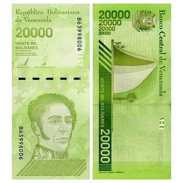 Venezuela - Cédula de 20.000 Bolivares Soberanos 2019 - P-110b - Simon Bolivar - FE