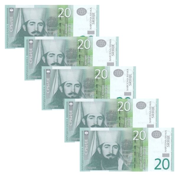 Servia - 5 Cédulas de 20 Dinara 2013 - P-55b - FE