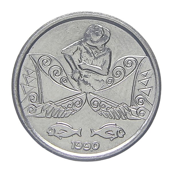 Moeda de 5 Centavos 1990 - V-407 - Pescador - Rarissima - Soberba