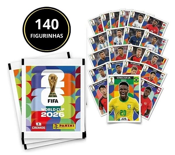 Copa Do Mundo 2026 - Kit Com 20 Envelopes de Figurinhas Panini - FIFA WORLD CUP 2026 - Pronta entrega