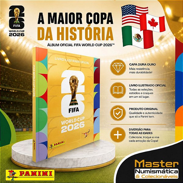 Copa Do Mundo 2026 - Álbum Capa Dura Ouro - FIFA WORLD CUP 2026 - Pré Venda