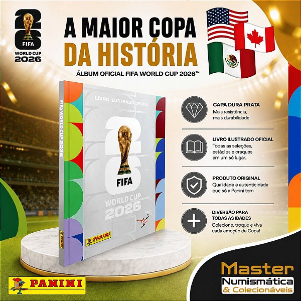 Copa Do Mundo 2026 - Álbum Capa Dura Prata - FIFA WORLD CUP 2026 - Pré Venda
