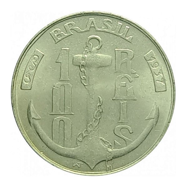 Moeda de 100 Réis 1937 - V-141 - Tamandaré - Cupro - Flor de Cunho
