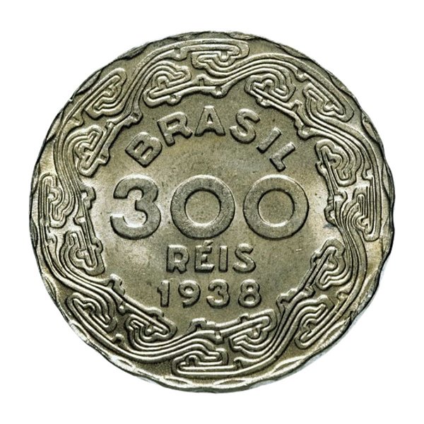 Moeda de 300 Réis 1938 - V-169 - Getulio Vargas - Cupro - Flor de Cunho
