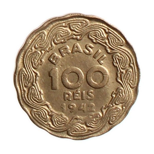 Moeda de 100 Réis 1942 - V-165 - Getulio Vargas - Niquel Rosa - Flor de Cunho