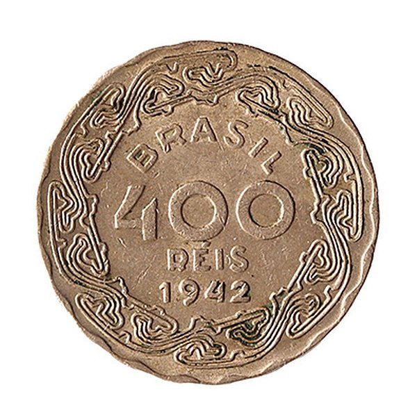 Moeda de 400 Réis 1942 - V-174 - Getulio Vargas - Niquel Rosa - Soberba