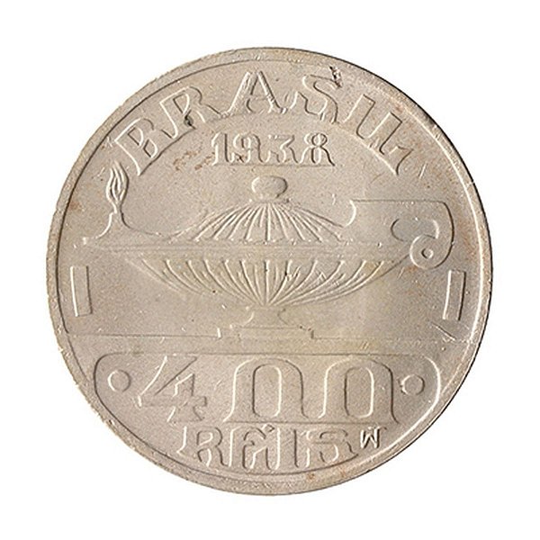 Moeda de 400 Réis 1938 - V-151 - Oswaldo Cruz- Cupro - Soberba