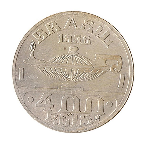 Moeda de 400 Réis 1936 - V-149 - Oswaldo Cruz- Cupro - Soberba