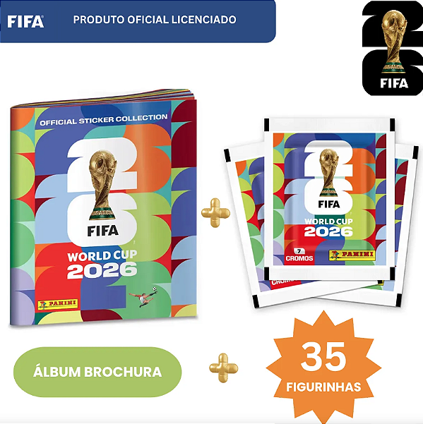 Copa Do Mundo 2026 - Álbum Capa Mole + 5 Envelopes de Figurinhas Panini - FIFA WORLD CUP 2026 - Pronta entrega