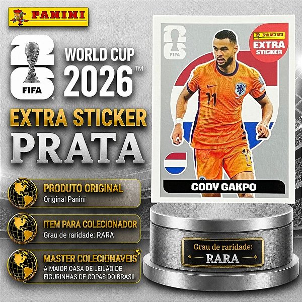 2026 Extra Legend PRATA - Cody Gapko (Holanda) - Original Panini - Copa do Mundo 2026