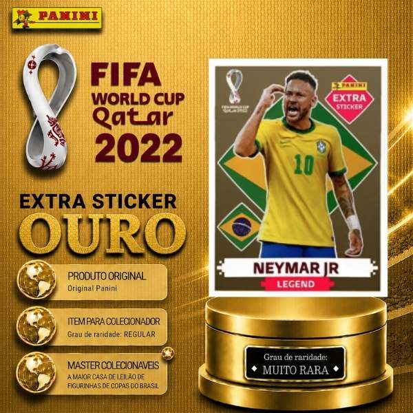 2022 Extra Legend - Neymar Junior (Gold) - Brasil - Original Panini - Copa do Mundo do Qatar 2022
