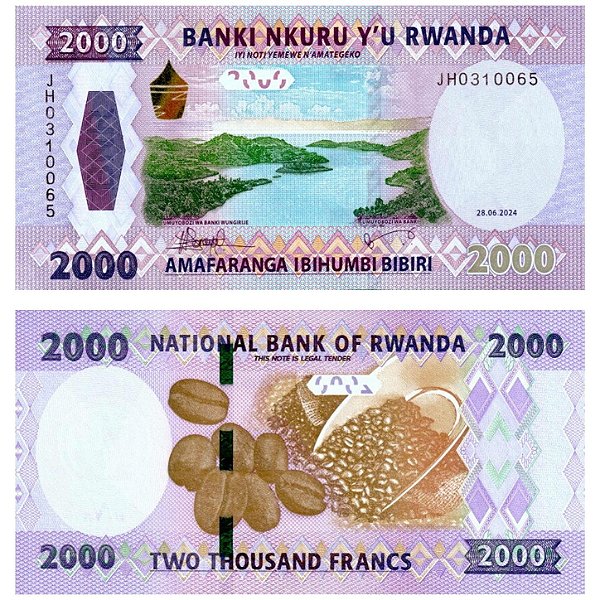Ruanda - Cédula de 2000 Francs 2024 - P-44a - FE