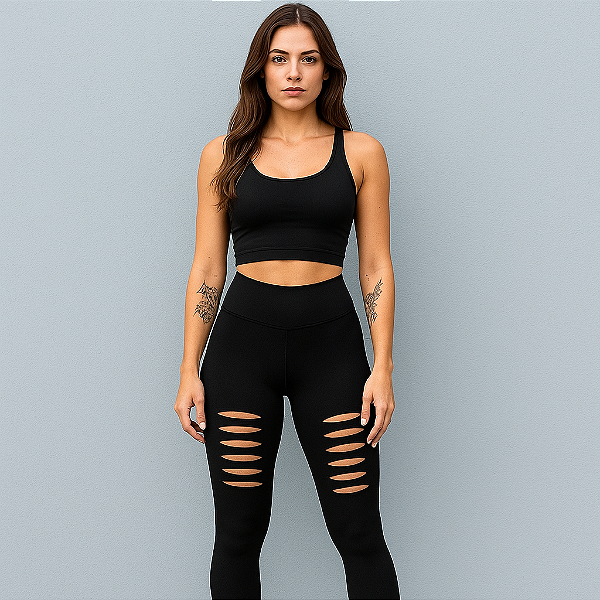 Legging Giletada em Suplex Fitness Feminina