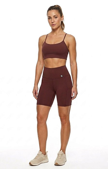 Conjunto Fitness Bermuda com Bolso Lateral e Top