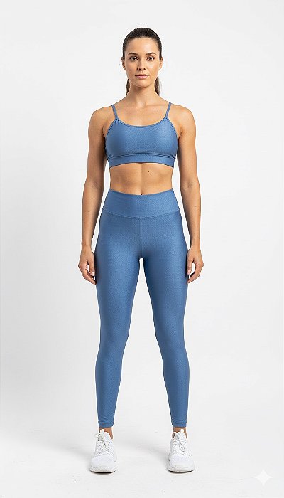Conjunto Fitness Legging e Top Básico Freedom com Brilho