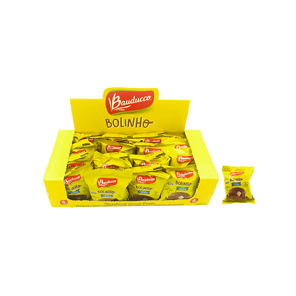 BOLINHO CHOCOLATE E BAUNILHA BAUDUCCO 40G - KIT 16 UNIDADES