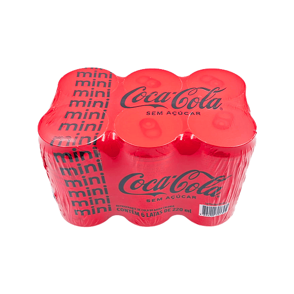 COCA COLA ZERO LATA 220ML PACK COM 6 UNIDADES